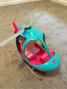 Barbie Turquoise and Pink Kids Toy Helicopter
